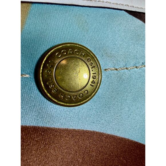 Coach Tote Bag Multicolor Satin Leather Trim Size Large - Picture 10 of 10